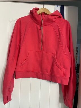 Lululemon Cropped Pink Half-Zip Hoodie Sweater